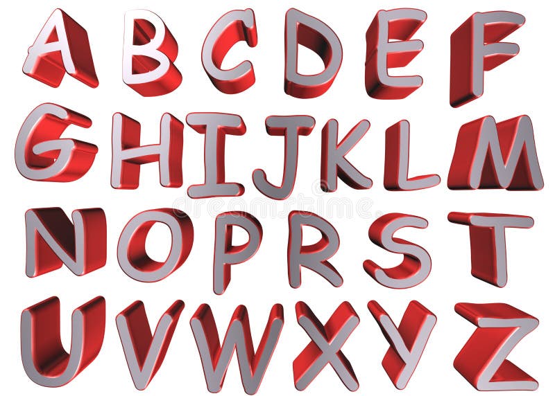 3d alphabet letters