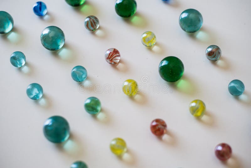 Coloured Glass Marbles, Childhood Game Stock Photo Image of round