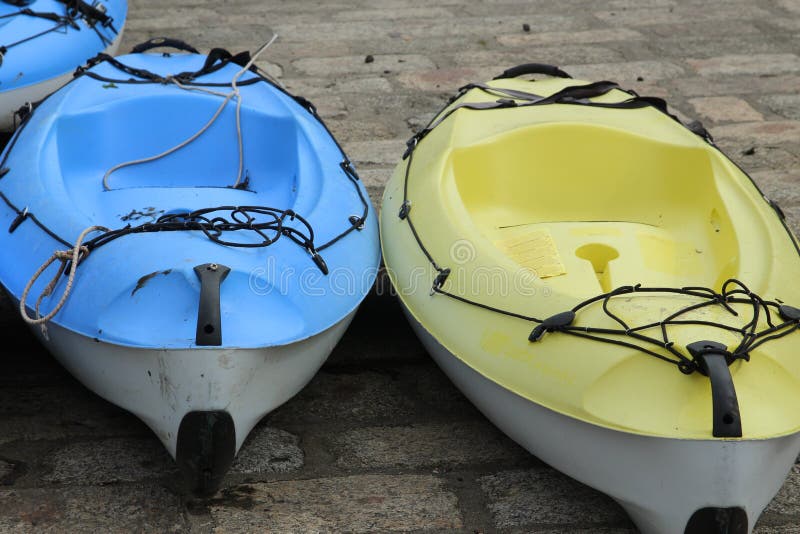 Coloured kayaks