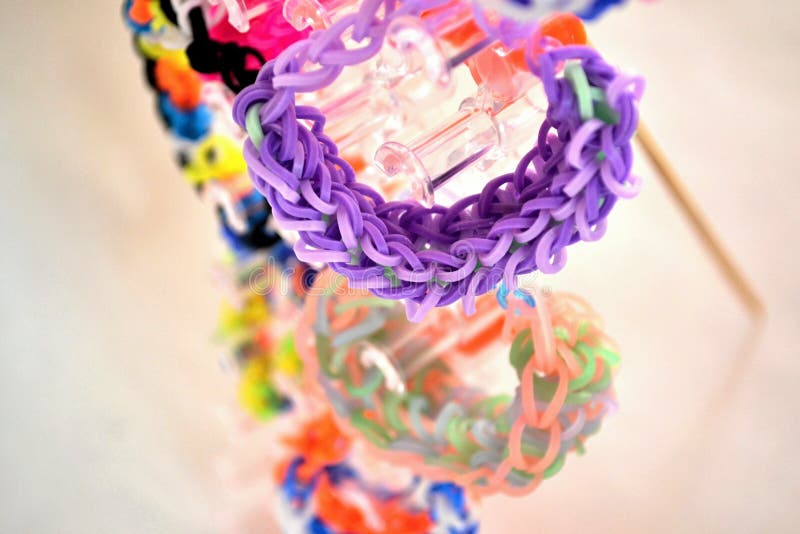 Coloured loom bands stock image. Image of hobby, handworking 43992213