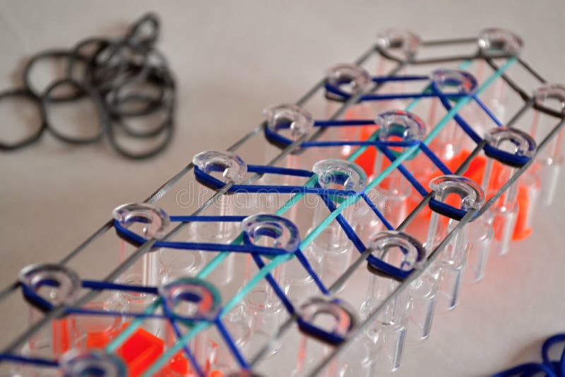 Coloured Loom Bands on a Loom Board Stock Photo Image of band, loom