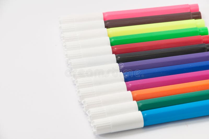 Colored markers on the white background Stock Photo by ©talevr 132717746