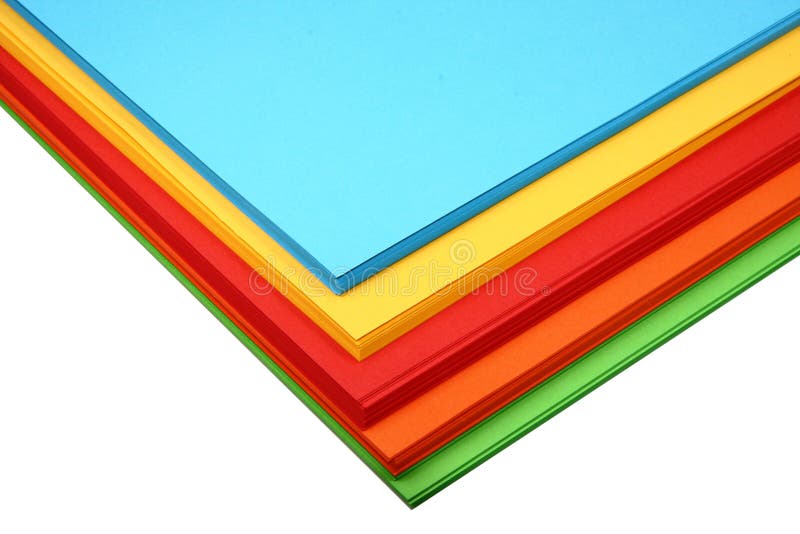 a pile of multi coloured paper