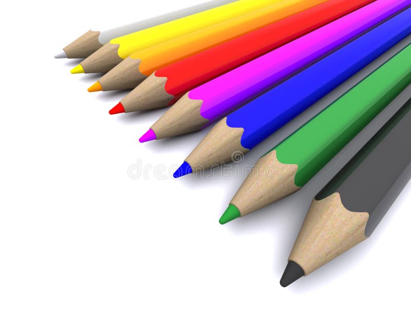 Coloured pencil crayons stock illustration. Illustration of crayon