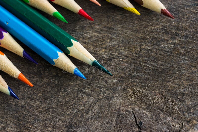 Coloured pencils on wood stock image. Image of pencil 64012805