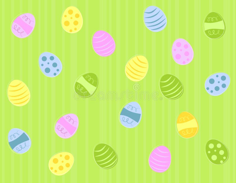 Colourfiul Green Easter Eggs stock illustration