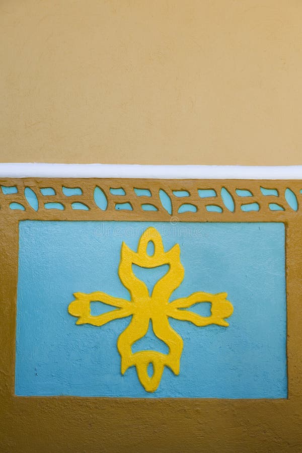 Colourful architecture in Guatape, Colombia stock photo.