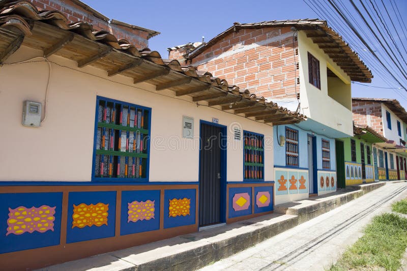 Colourful architecture in Guatape, Colombia royalty free stock photo.