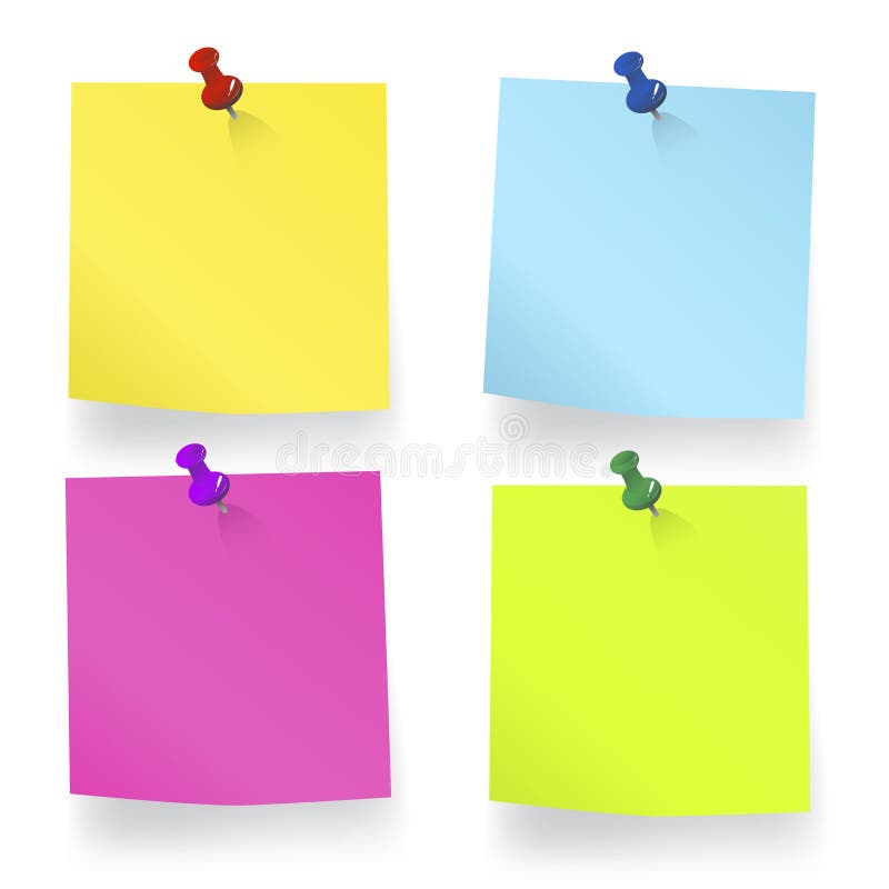 Colourful Blank Sticky Note Concept royalty free illustration