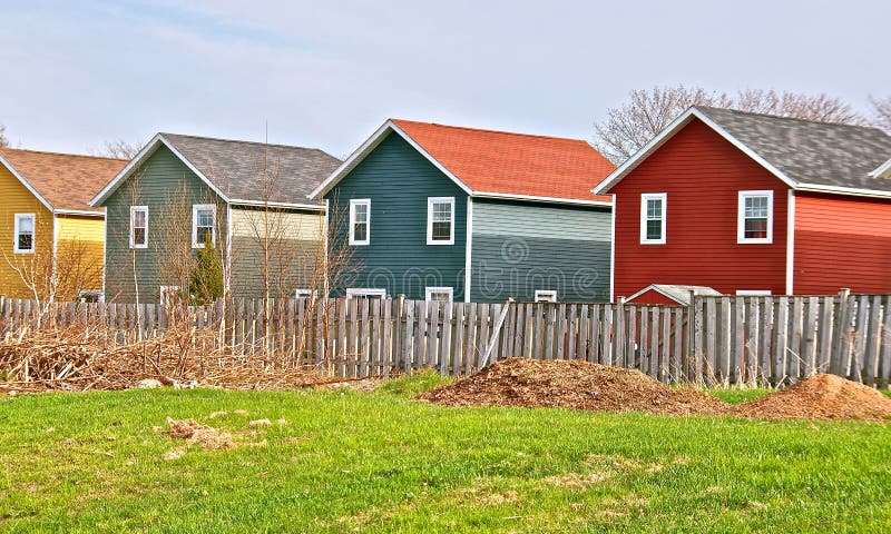 Colourful clad homes in the countryside