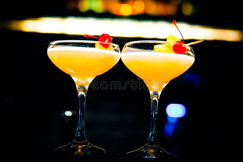 Colourful cocktails nice served with beautiful bokeh stock image Colourful cocktails nice served with beautiful bokeh stock image