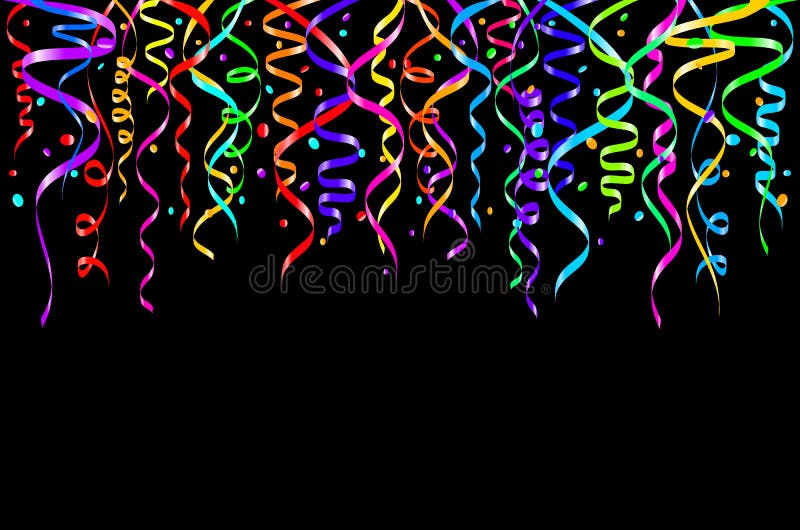 Colourful Confetti On A Black Background Celebration