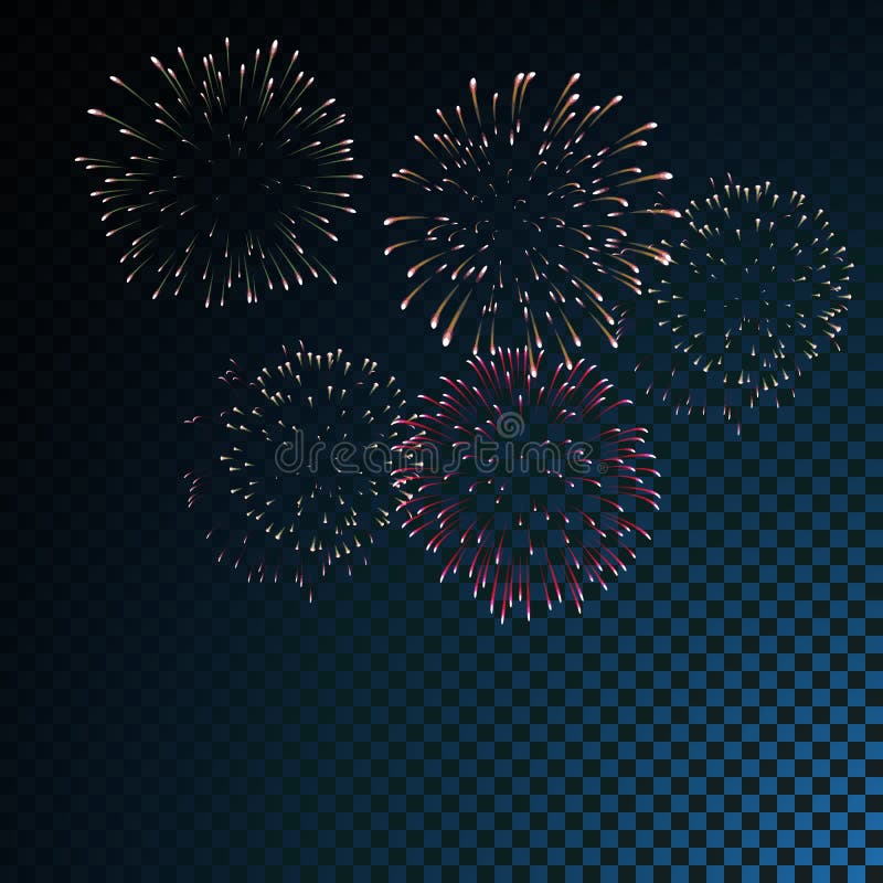 Colourful fireworks vector on transparent background royalty free illustration Colourful fireworks vector on transparent background royalty free illustration