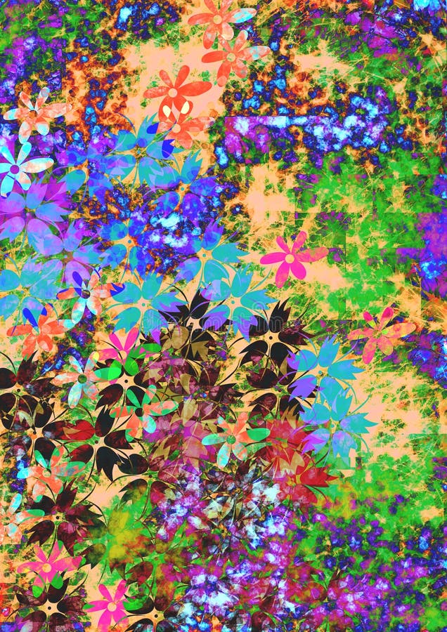 Colourful flowers royalty free illustration