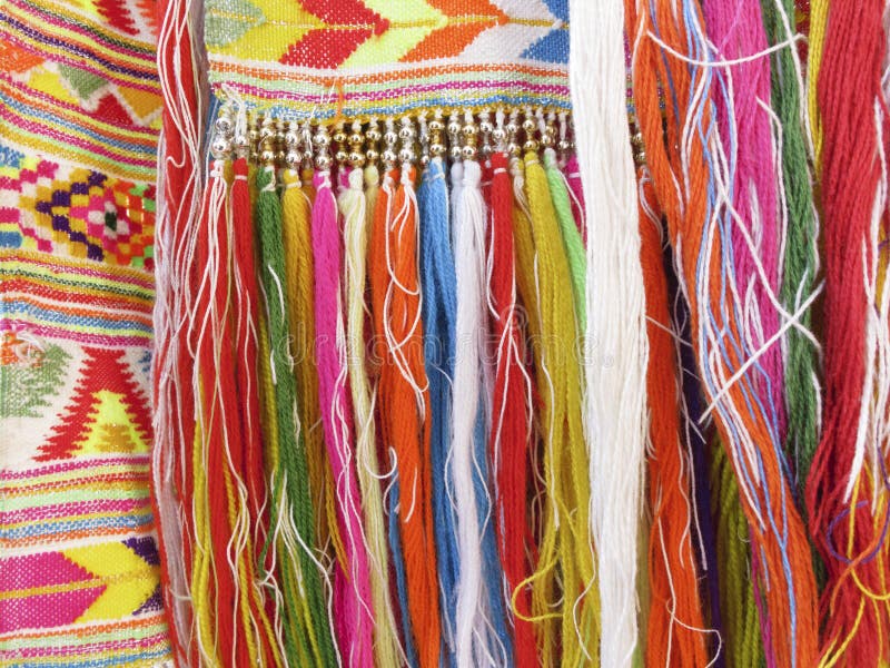 Colourful Fringes - Part Of Beautiful Handmade Craft Stock Photo