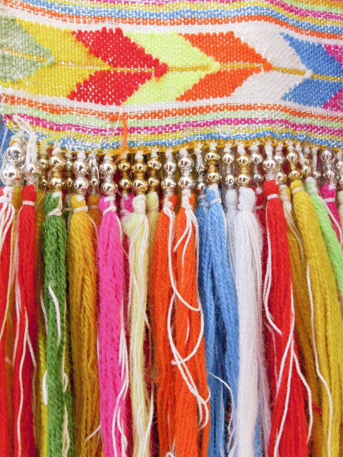 Colourful Fringes - Part of Beautiful Handmade Craft Stock Photo
