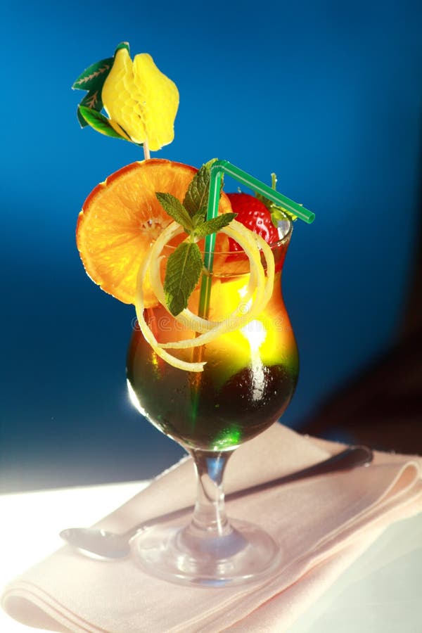 Colourful fruity cocktail