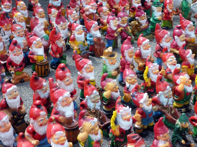 Colourful Garden Gnomes Czech Republic Editorial Stock Image