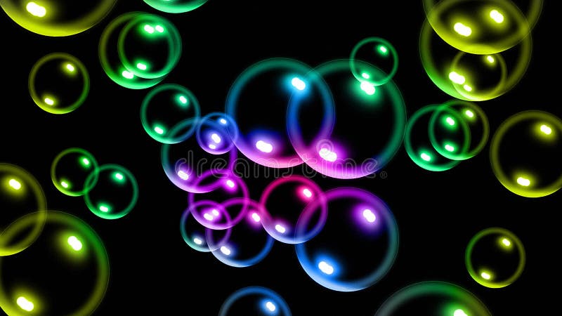 Colourful glowing bubbles background vector illustration