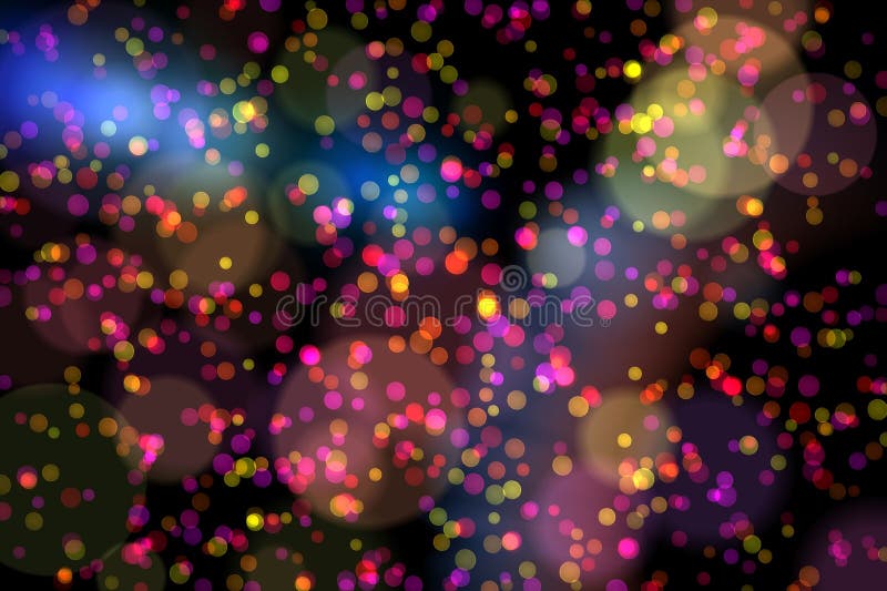 Colourful glowing dots on black royalty free illustration
