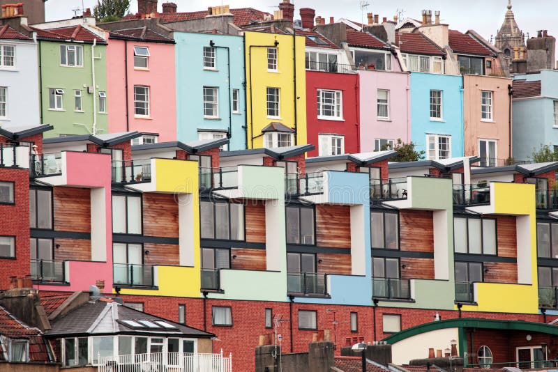 Colourful Houses, Bristol, England Stock Photo Image of multi, pink