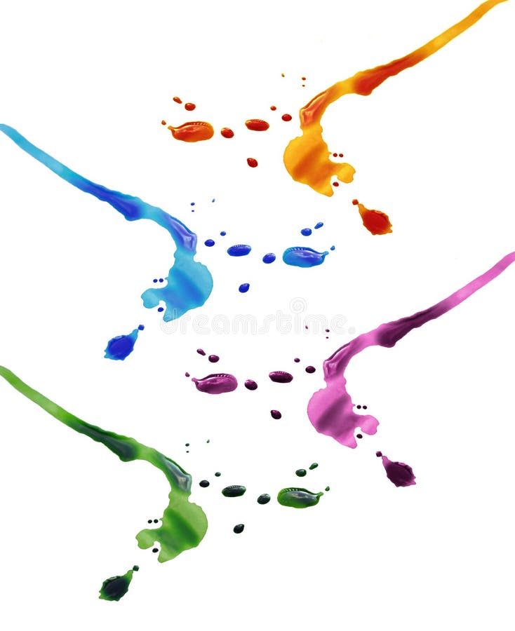 Colourful ink drops