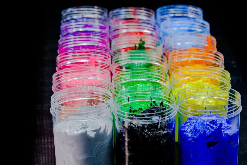 Colourful of Ink for Print on Tee Shirts Stock Photo - Image of print ...