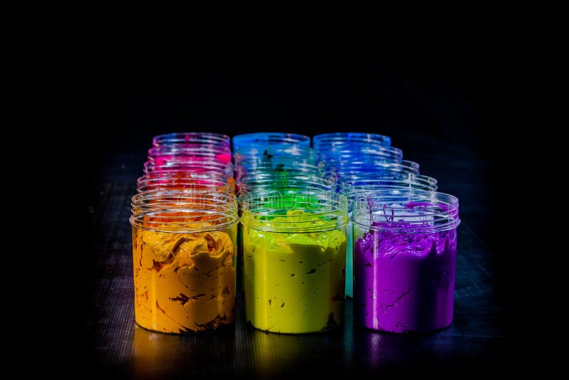 Colourful of Ink for Print on Tee Shirts Stock Image - Image of ...