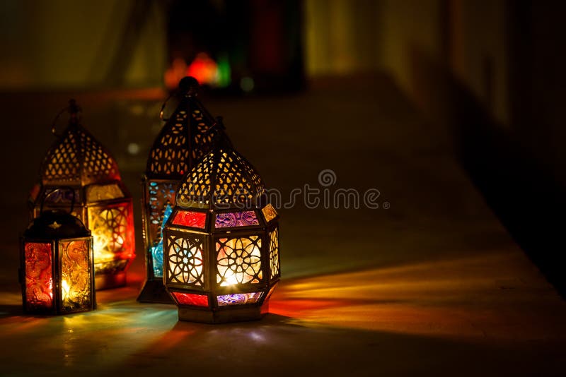 Colourful Lanterns lit to welcome Ramadan Kareem in Middle Eastern Countries. Colourful Lanterns lit to welcome Ramadan Kareem in Middle Eastern Countries