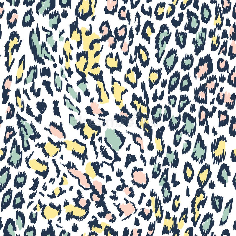 Colourful Leopard pale colors vector pattern