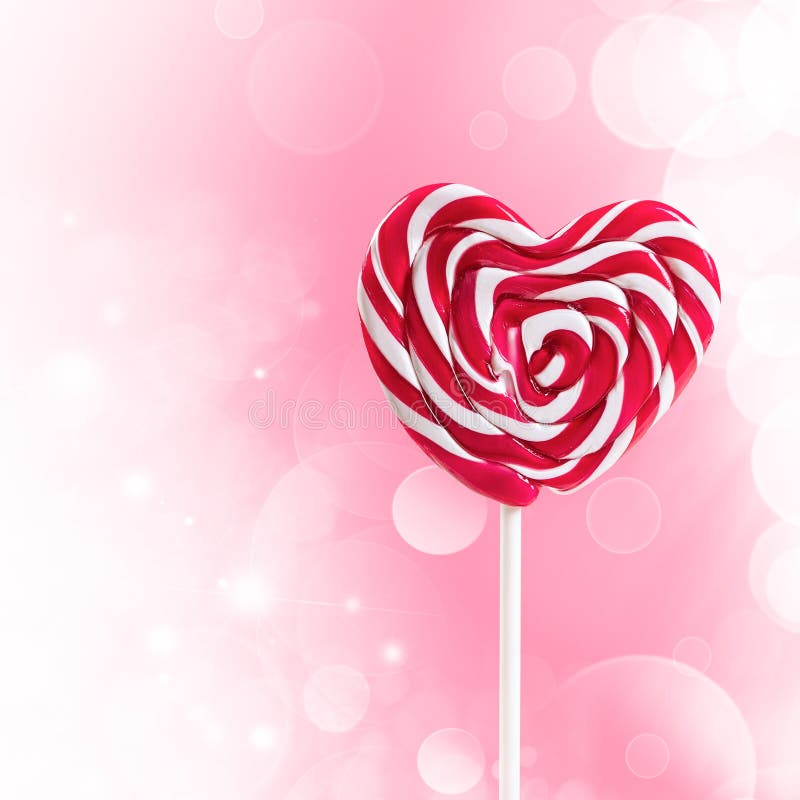 Lollipop in shape of heart stock illustration. Illustration of isolated