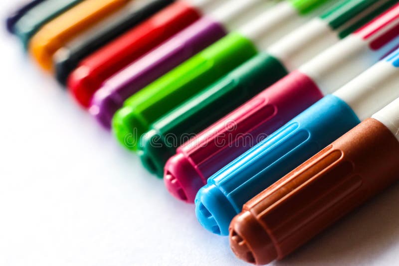 Marker pens stock image. Image of education, assortment 66478071