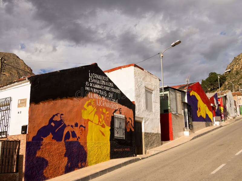 Colourful murals in the San Isidro barrio of Orihuela in the province of Alicante, Spain. Colourful murals in the San Isidro barrio of Orihuela in the province of Alicante, Spain.