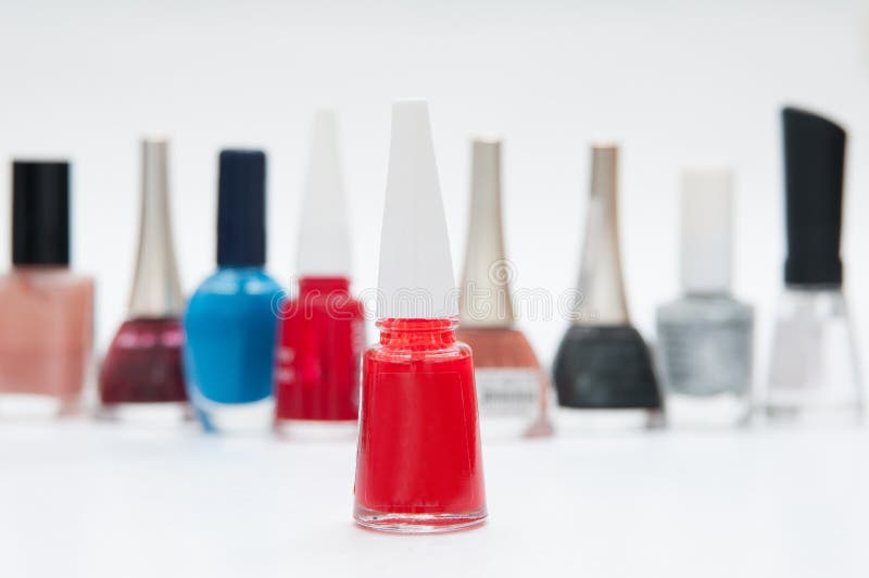 Colourful Nail Polish Bottles Stock Photo Image of blue, lots 55306776