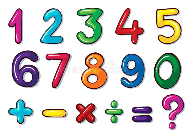 Colourful Numbers And Mathematical Operations Stock Vector ...