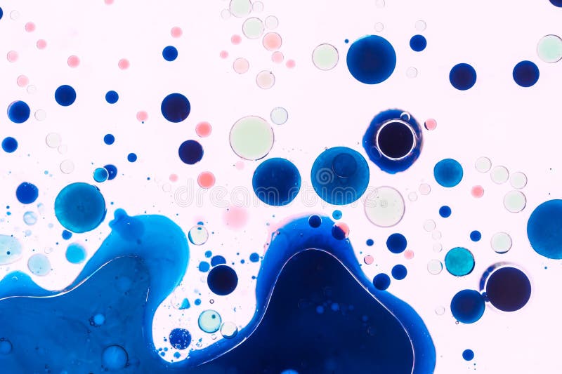 Colourful oil ink bubbles and drops. Abstract template mixed texture background. Wallpaper pattern.