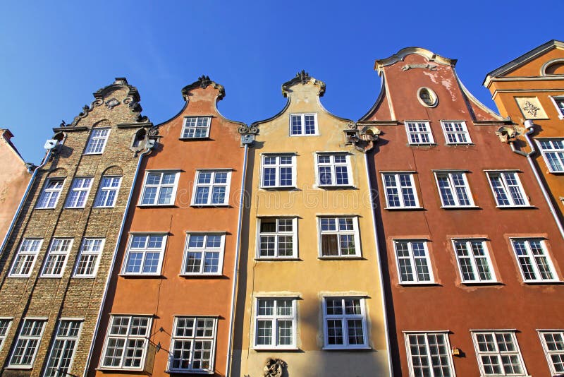 Colourful old buildings in City of Gdansk, Poland stock photo Colourful old buildings in City of Gdansk, Poland stock photo