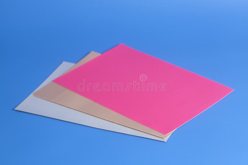 Colourful Paper Sheets on Blue Stock Photo Image of colorful