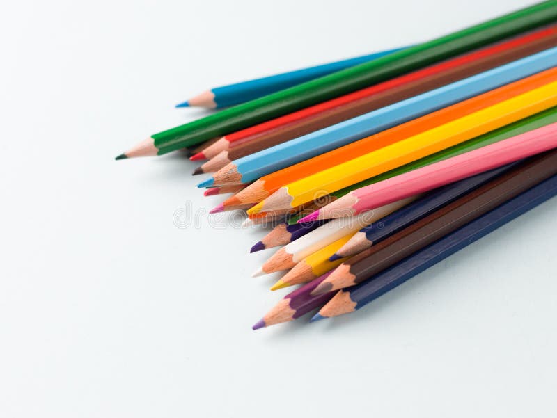 Colourful pencils isolated templates to be used as background.