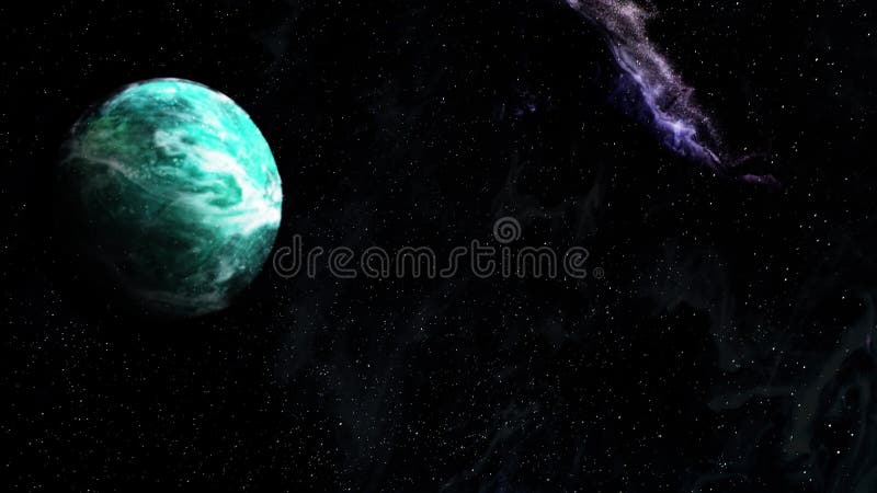 Colourful planet moving on black background, green. Marble teamwork Digital Clouds Earth rotating animation, digital background vector illustration