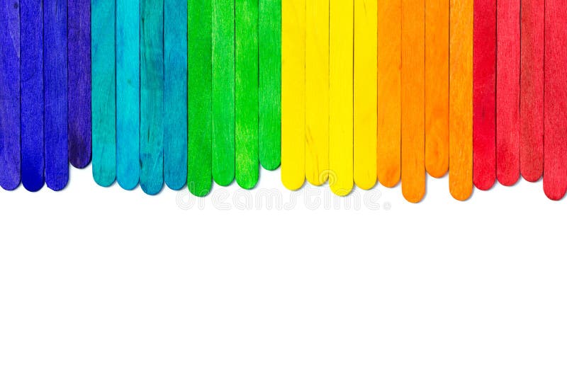 Colourful wooden popsicle sticks on white background. Colourful wooden popsicle sticks on white background