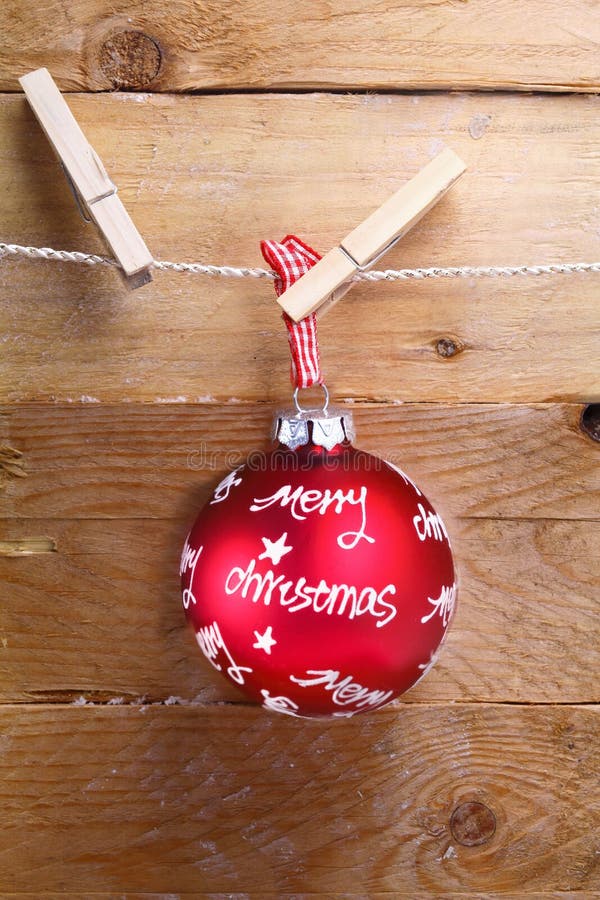 Colourful red merry Christmas bauble