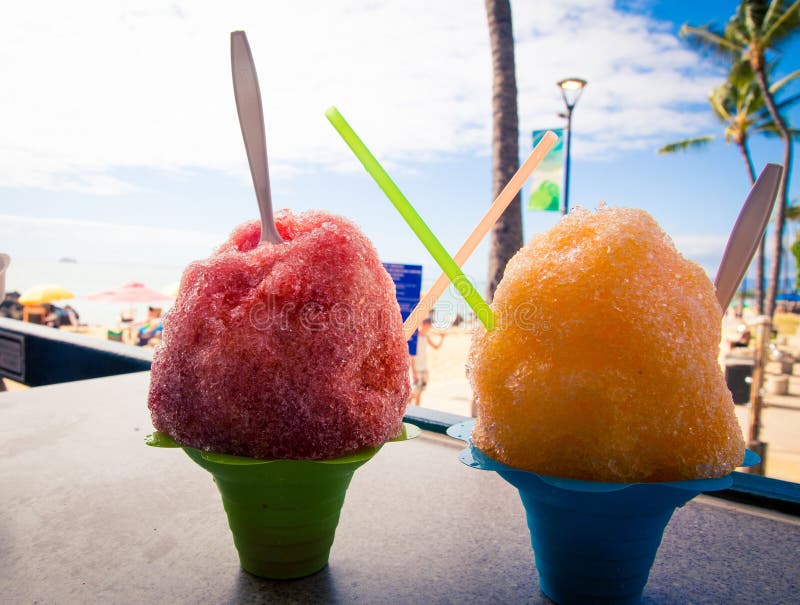 Shaved Ice in a Cone in Honolulu Stock Image Image of dessert, snack