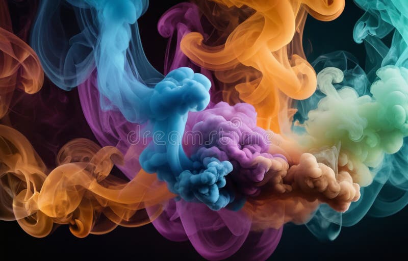 Fum colorat pe fond întunecat royalty free illustration