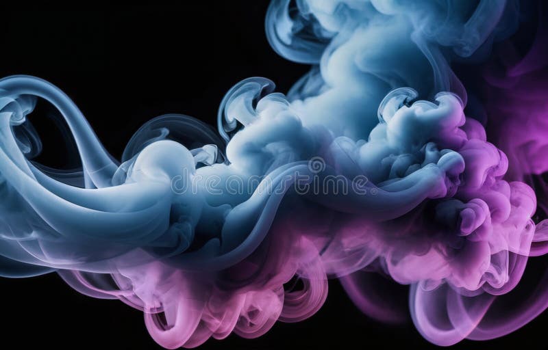 Fum colorat pe fond întunecat vector illustration