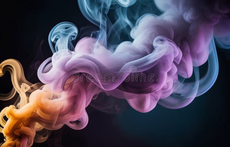 Fum colorat pe fond întunecat vector illustration
