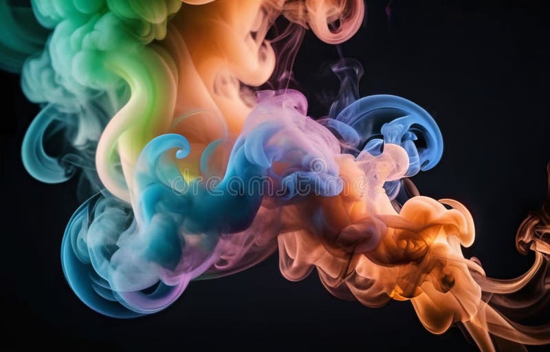 Fum colorat pe fond întunecat stock illustration