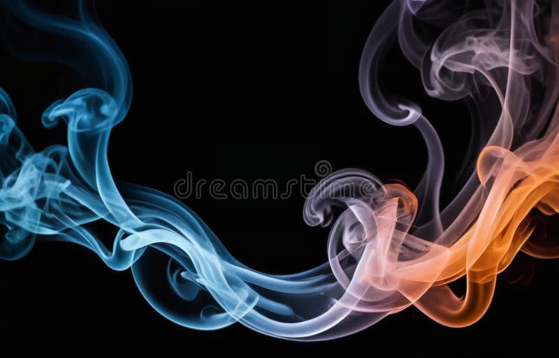 Fum colorat pe fond întunecat vector illustration