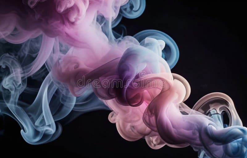 Fum colorat pe fond întunecat royalty free illustration
