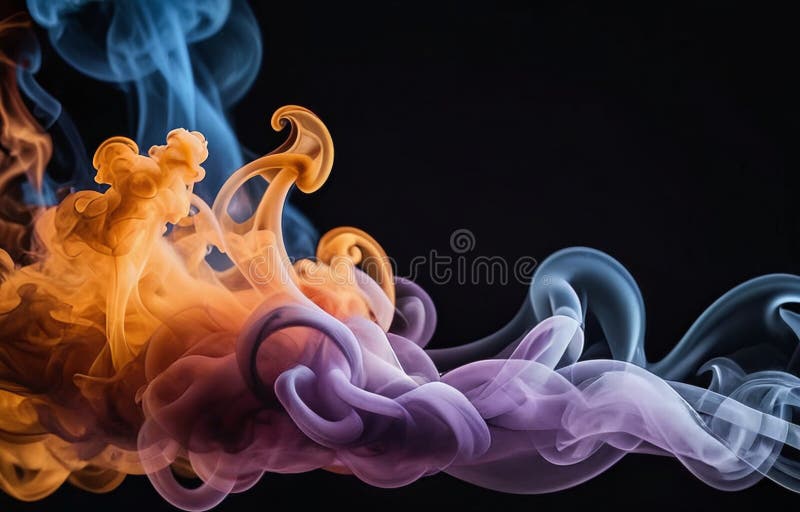 Fum colorat pe fond întunecat royalty free illustration